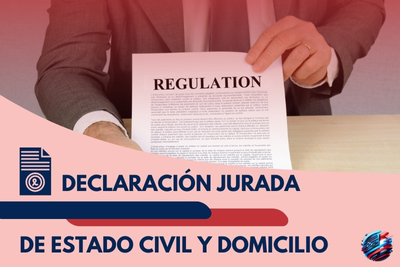 Declaración jurada de estado civil y domicilio