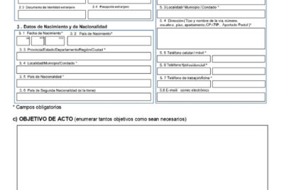 Formulario ACTO NOTARIAL partición de bienes