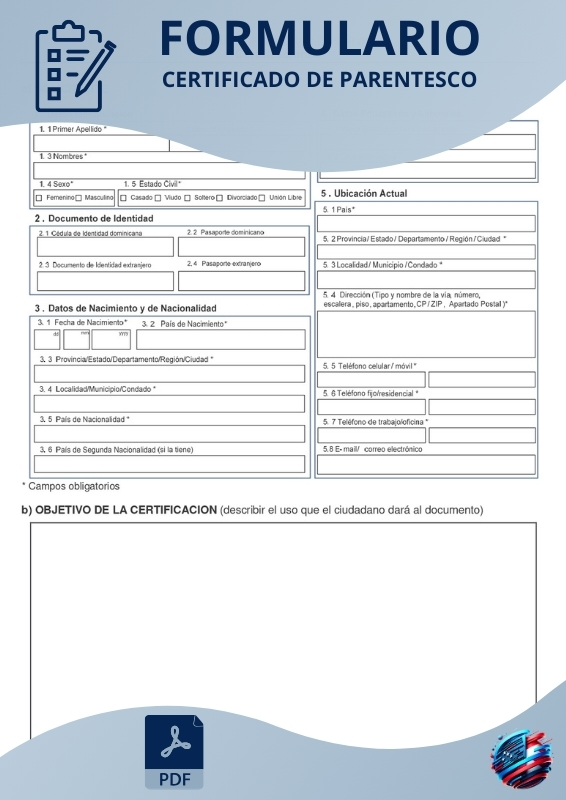 Certificado de parentesco