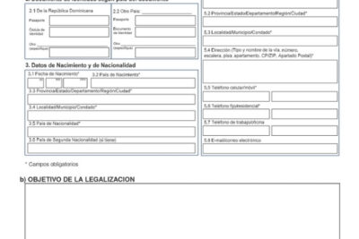 Formulario de Legalización de Documentos Procedentes de la RD