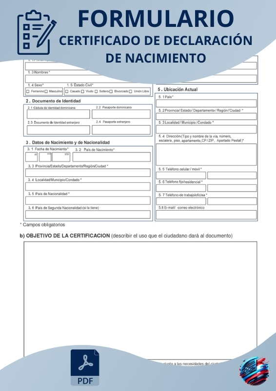 Certificado de Declaración de Nacimiento