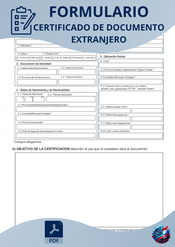 Certificado de documento extranjero