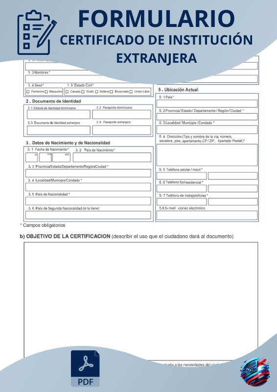 Certificado de Institución Extranjera