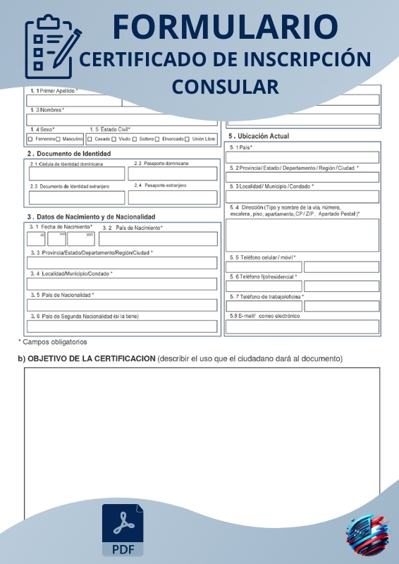 Certificado de inscripción consular