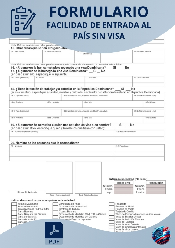 Facilidad de Entrada al país sin Visa